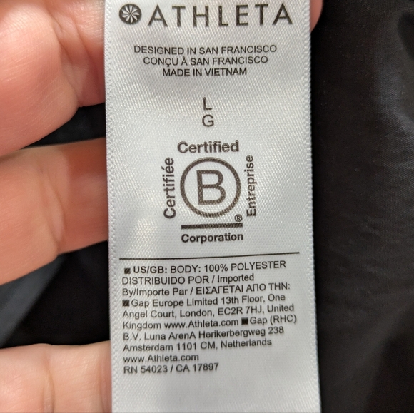 Athleta Black Long Sleeve Collared Button Up Shirt L - Picture 8 of 9